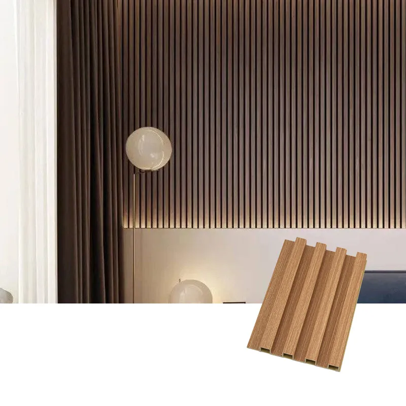 Interior WPC Decorative Heat Insulation Sound Absorbing Acoustic Fluted WPC Wall Panel