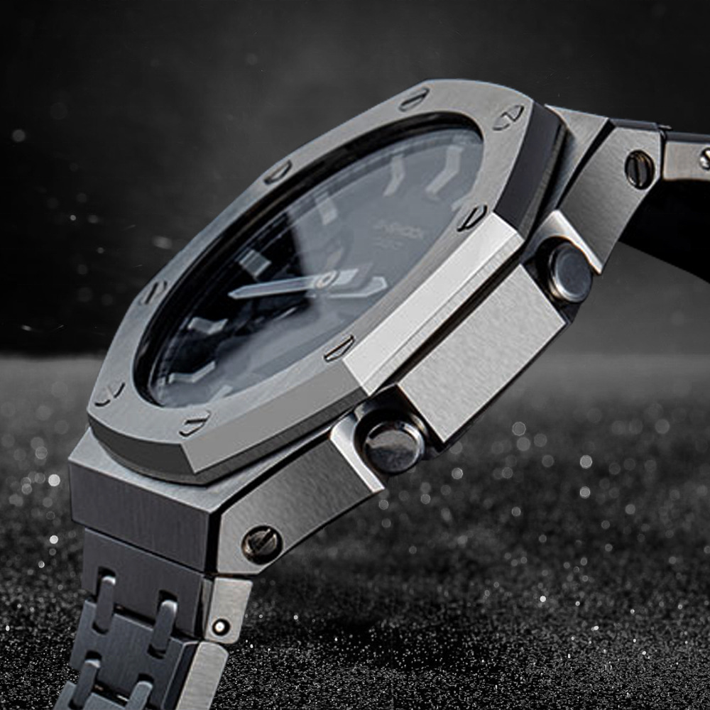 High grade end of gshock original GA2100 mental case mod 316l stainless steel watch case for Ap watches modification replacement