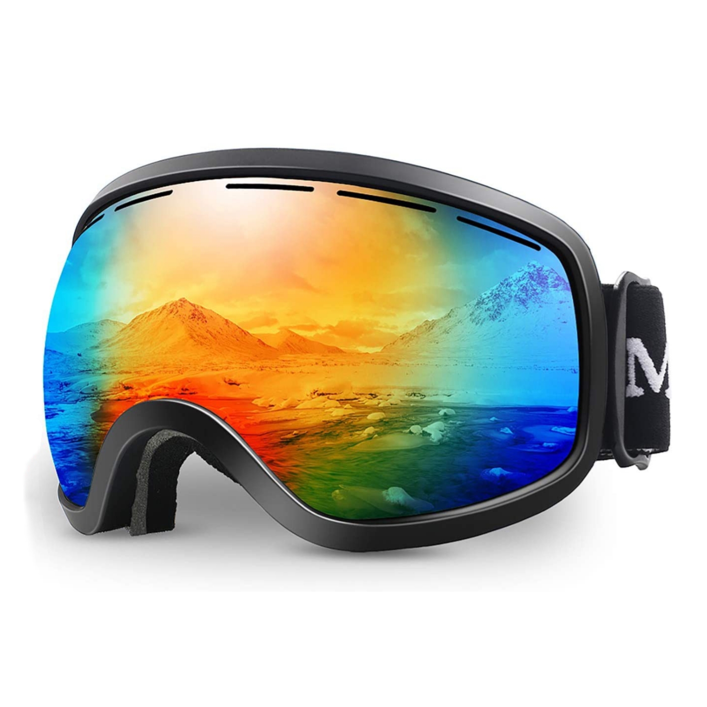 2021 OTG Anti-Fog Interchangeable Double Layer Spherical Lens Frameless Ski Glasses for Men Women