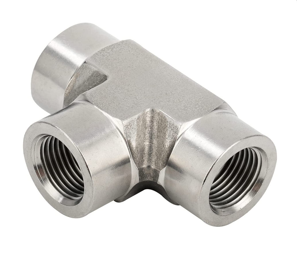 304 нержавеющая сталь кованый тройник 1/8 "NPT x 1/8" NPT x 1/8 "NPT мама Т-образный штуцер, 3 способа разъем