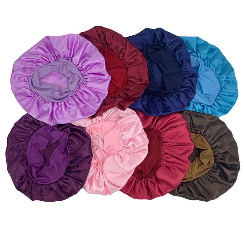 NO MOQ Satin Designer Sleep Custom Logo Silk Bonnet Custom Hair Bonnets For Women