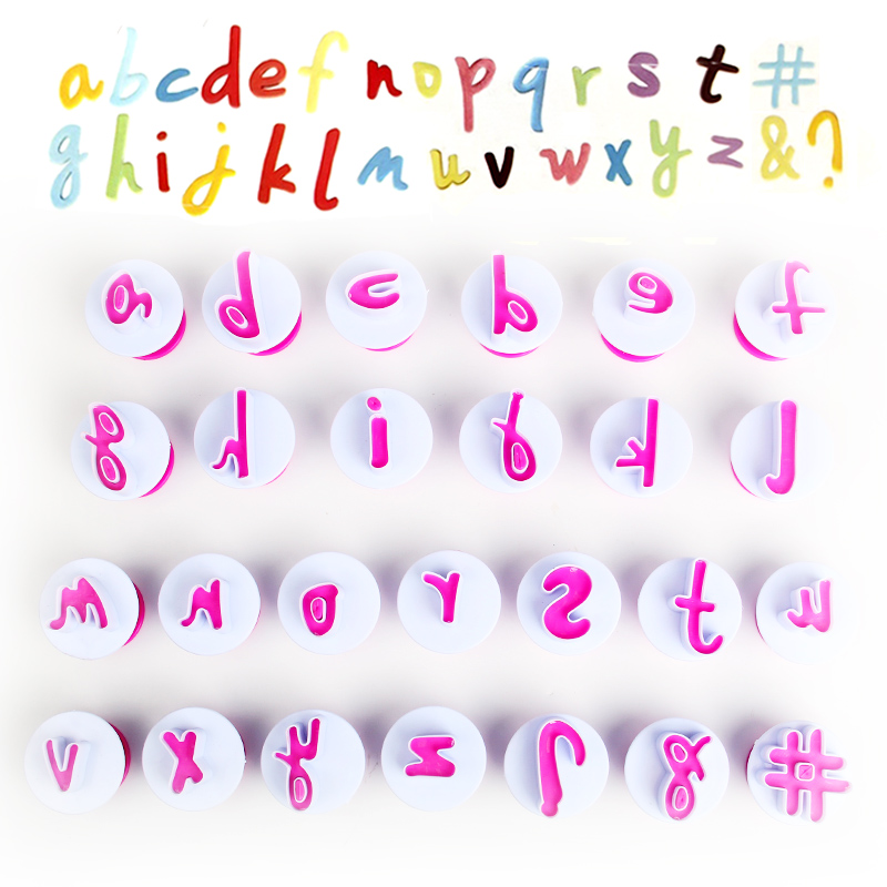 Cake Decorating Tools Reusable Letter Cutters and Number set Embosser Fondant Alphabet Cutter Bake tool