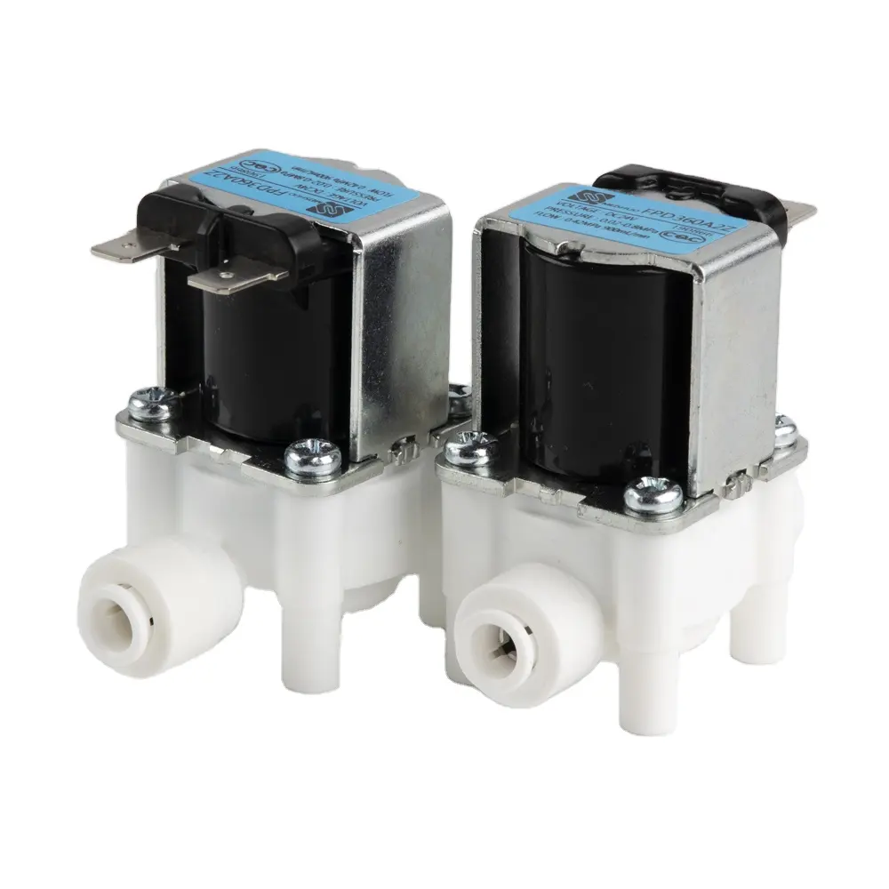 Meishuo solenoid valve FPD360A2Z 1/4" plastic valve 24V electric switch for water purifier