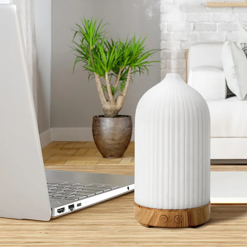Ultrasonic Technology For Aromatherapy And Diffusing Essential Oils White Cover Ceramic Stone Diffuser