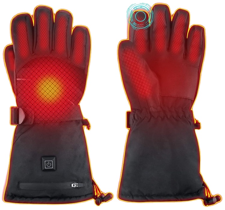 Outdoor Warm Heating Temperature Adjustable Touchscreen Waterproof Electric Heated Winter Gloves