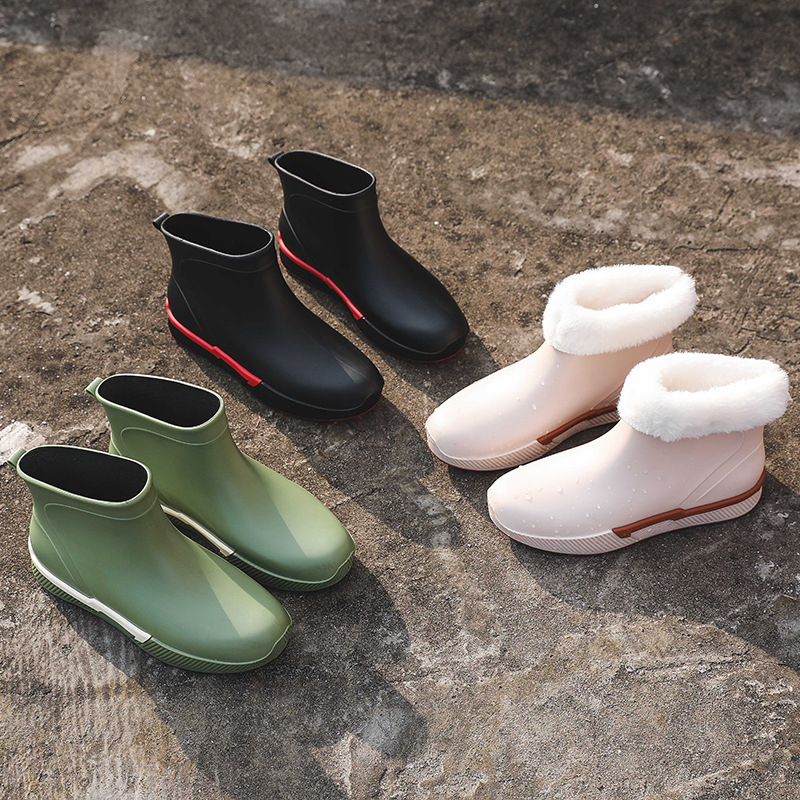 Manufacturer sales Female PVC rain shoe women fashion white rain boots factory
