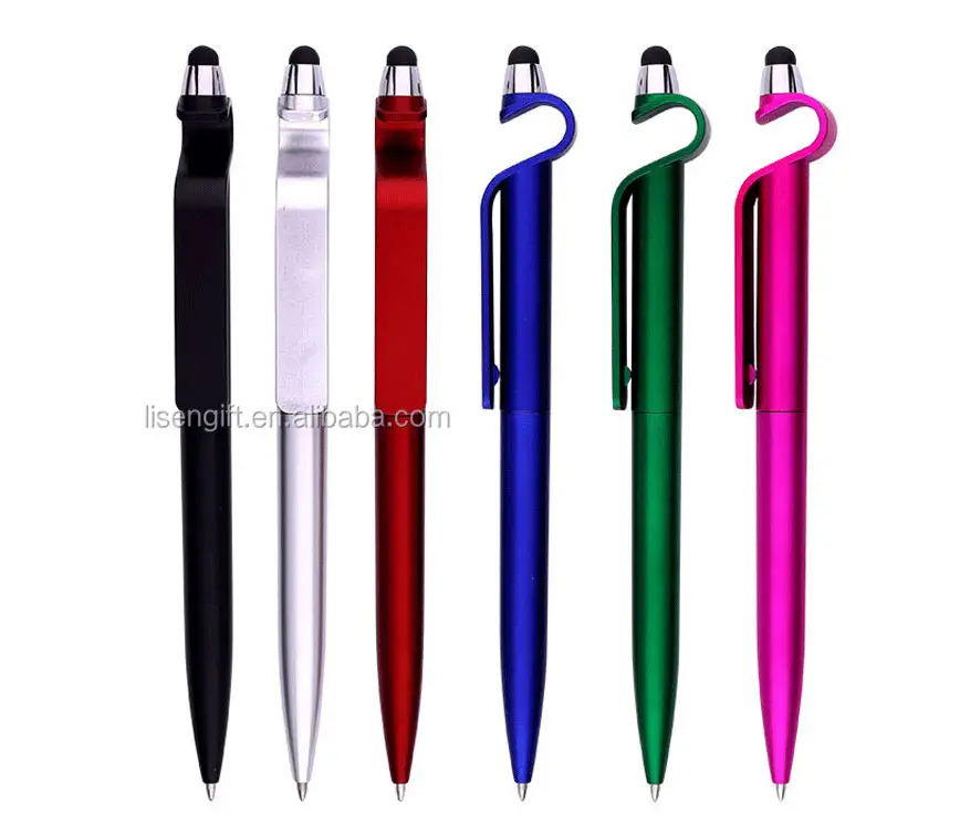 custom logo Hot selling phone holder with pen touch,phone display stand ballpoint ball pen