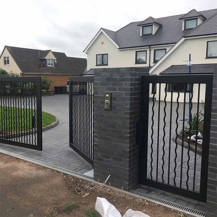 Garage galvanized driveway gate latest main iron gate designs metal entrance wrought iron gates