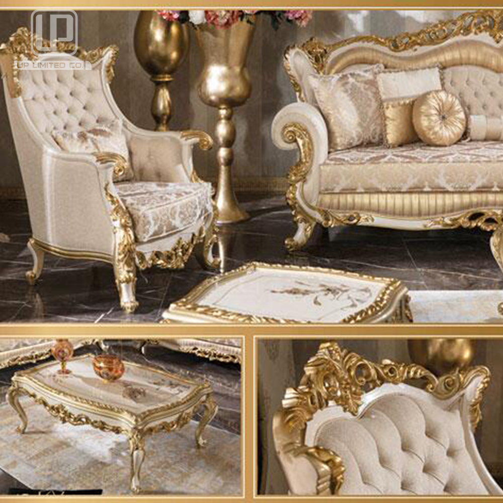 100% Hand-carving Luxury style cloth fabric living room sofa for home furniture with wholesale price