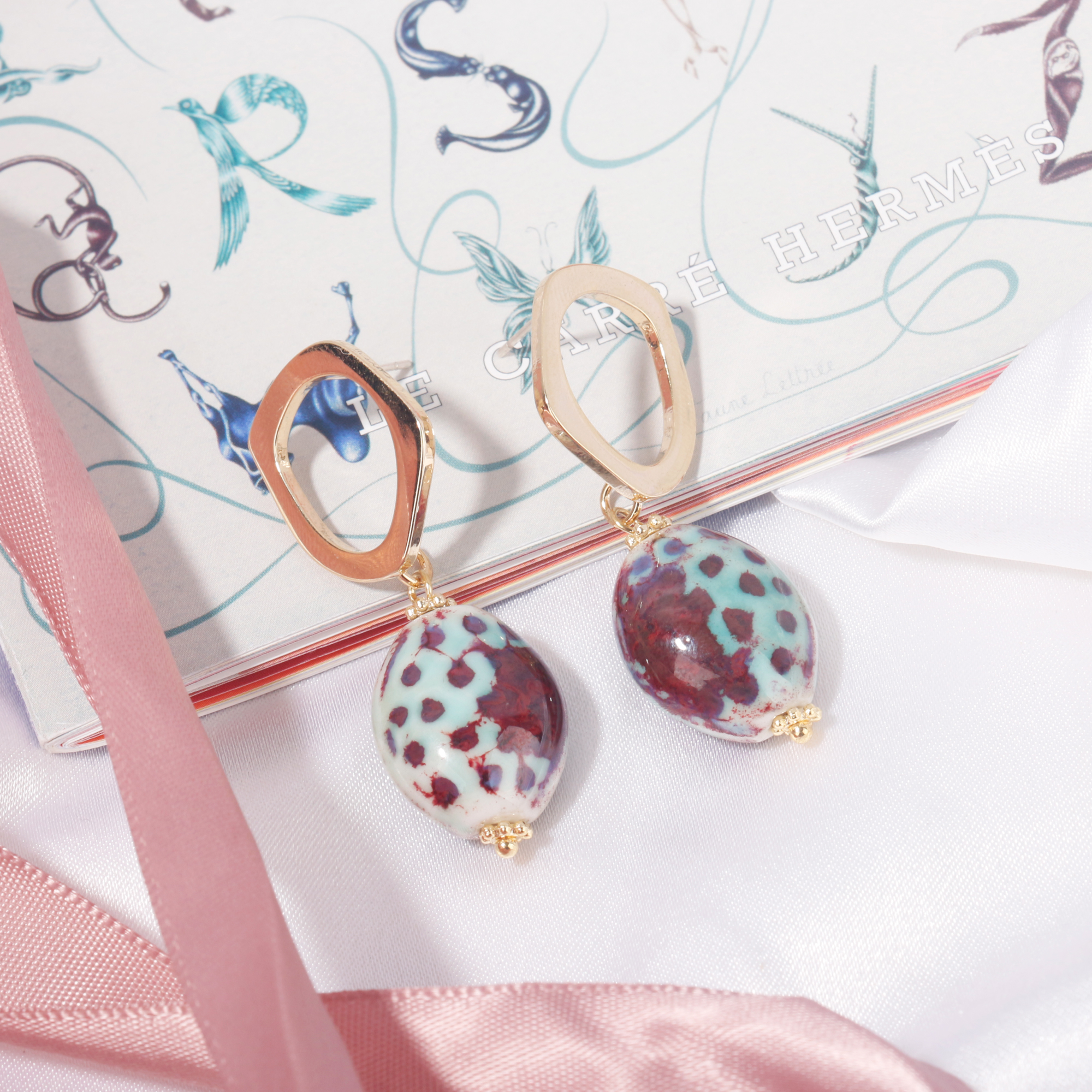 CTWSWU Fashion Wholesale Blue Strawberry Hoop Earrings 925 Silver Jewelry Gold Plated Stud Earrings Women Jewellery For Gifts