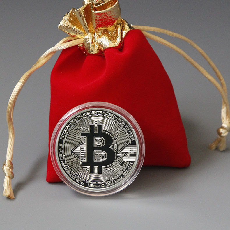Оптовая продажа, профессиональные металлические сувениры для биткоинов, позолоченные, посеребренные биткоины