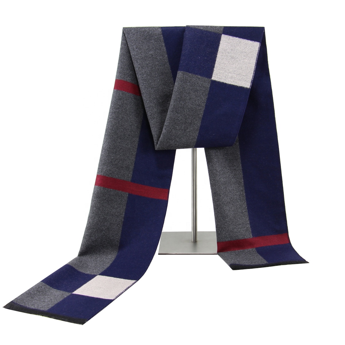 Factory customized winter scarves Viscose double sides scarf simple Jacquard warm men scarf