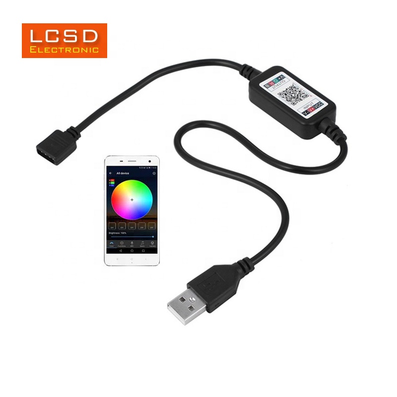 DC5-24V 6A USB беспроводной BLE светодиодный контроллер для цветных (RGB) светодиодных лент огни мобильное приложение