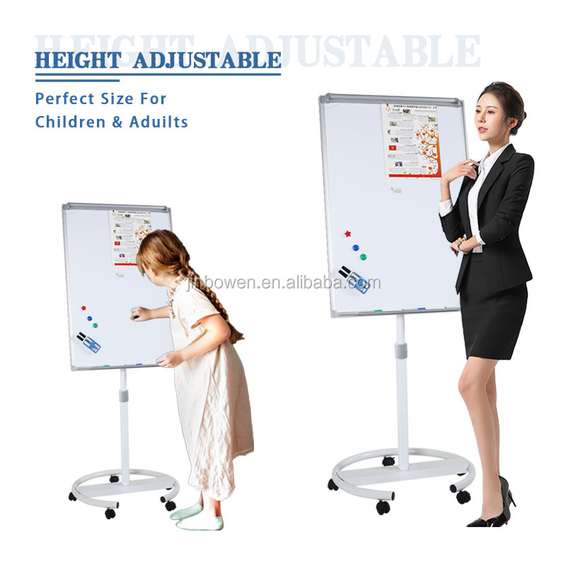 KBW Innovate Mobility Stable chassis portability flip chart for office with white board all fuction G shape base