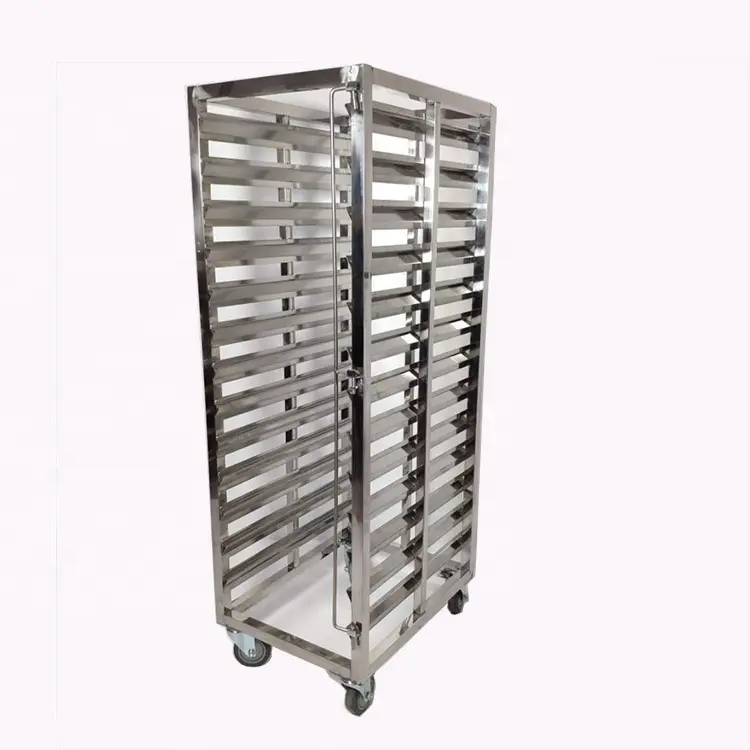 Stainless Steel Food Baking Tray Carts Tray Rack Trolley 12 15 Tier Bakery Cooling Pan Cart For Kitchen Equipment
