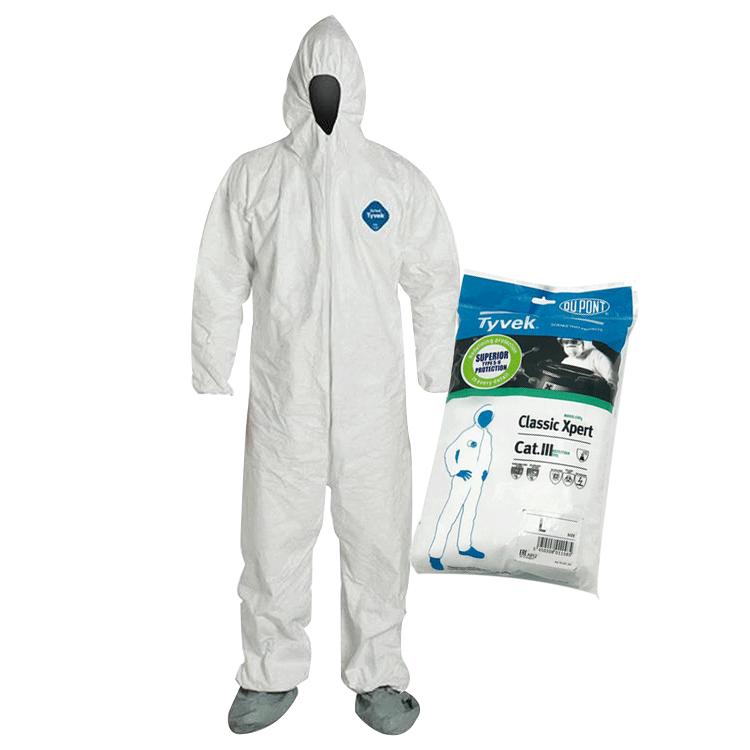 RTS Fast Delivery Stock Dupont Tyvek 500 Xpert 400 Coverall Disposable Chemical Isolation Gown Protective Disposable Coverall
