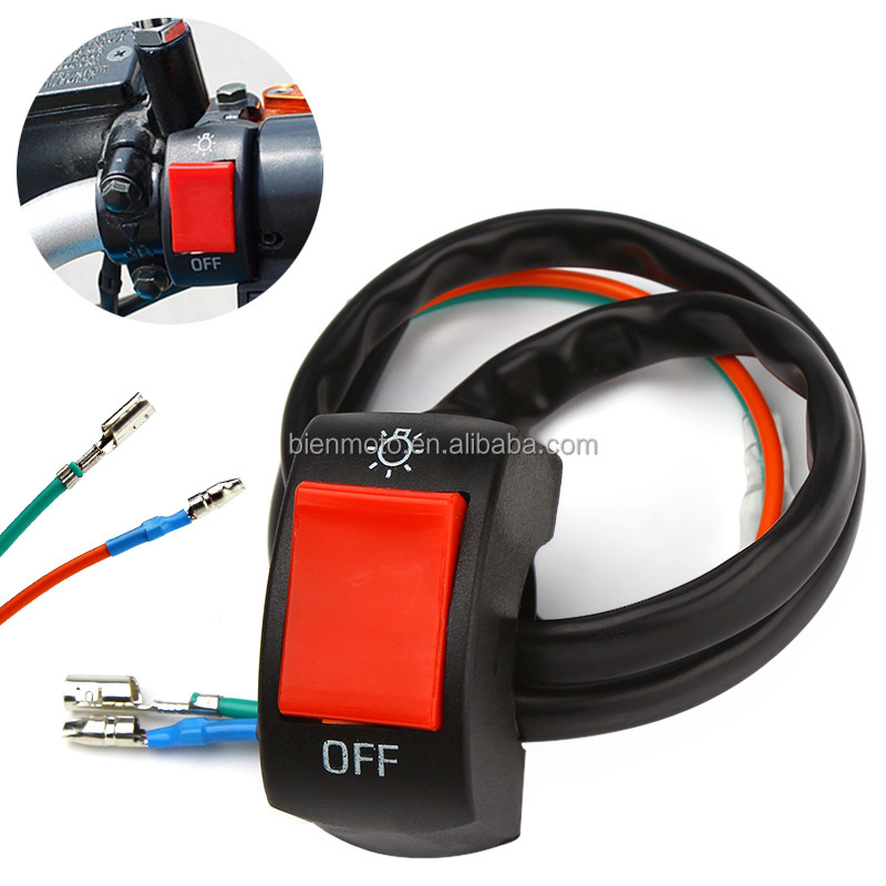 ON/OFF waterproof 2 wire Button push button switch Motorcycle Handlebar Switches Motorbike Accessories