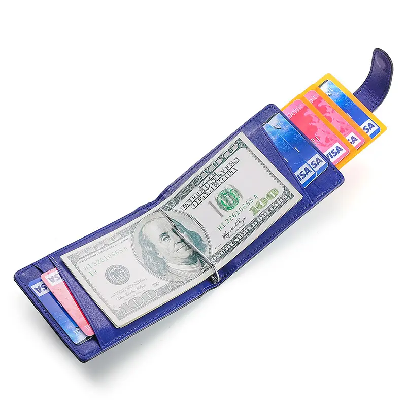 Pu Leather Slim Wallet Custom Wallet Men Card Holder Slim Men'S Slim Wallet With Money Clip
