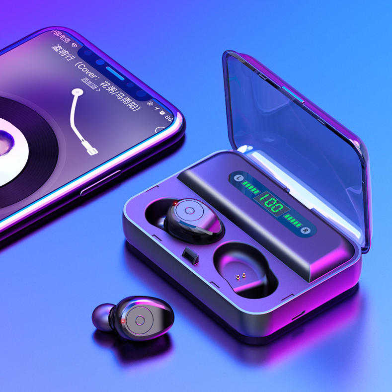 Водонепроницаемые IPX-7 TWS Bluetooth наушники 8D Беспроводная гарнитура стерео Bluetooth наушники со светодиодным дисплеем