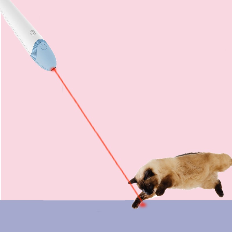 High Quality Laser Pen Cat Toy, Two End Laser Retractable Cat Feather Teaser Stick