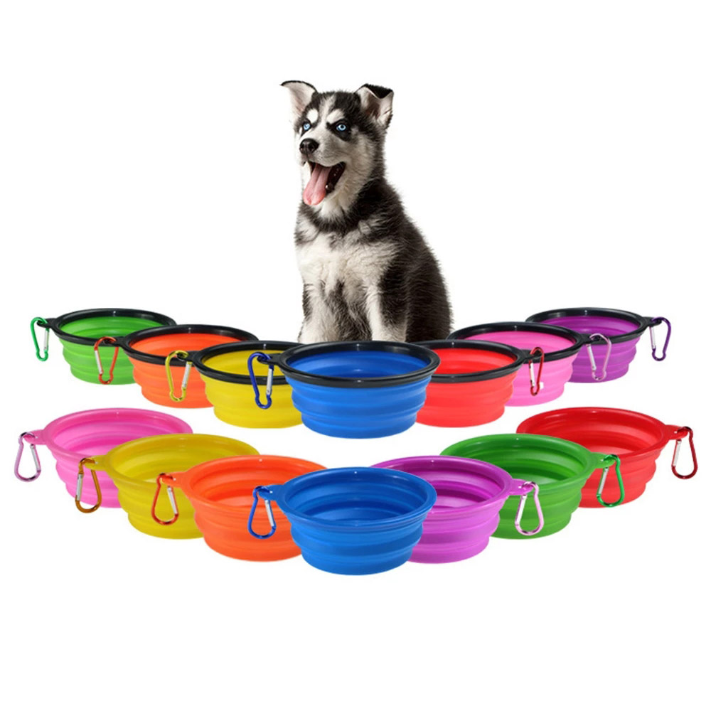350 ML Outdoor Travel Portable Dog Food Water Bowl Pet Folding Bowls For Cats Dogs Silicone Pet Bowl