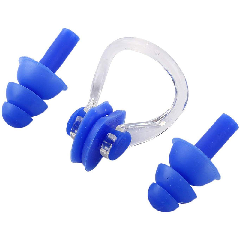 Soft Silicone Swimming Ear Protector Earplugs Nose Clip Set
