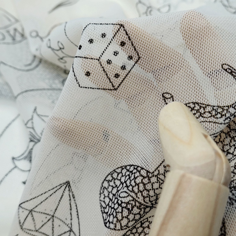 Soft touching custom 95% nylon 5% spandex Knitted stretch net mesh printing fabric for garments sleeve