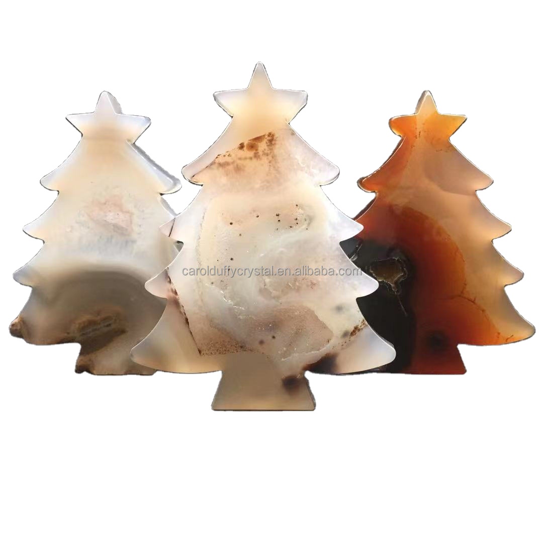 Wholesale Hot Sale Natural Healing Agate Geode Christmas Tree for Home decoration