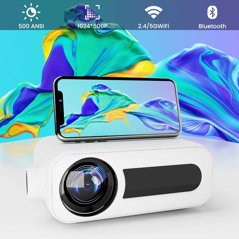 Портативный мини-видео 120 ANSI 5G Wi-Fi версия USB Bluetooth киноэкран светодиодный проектор