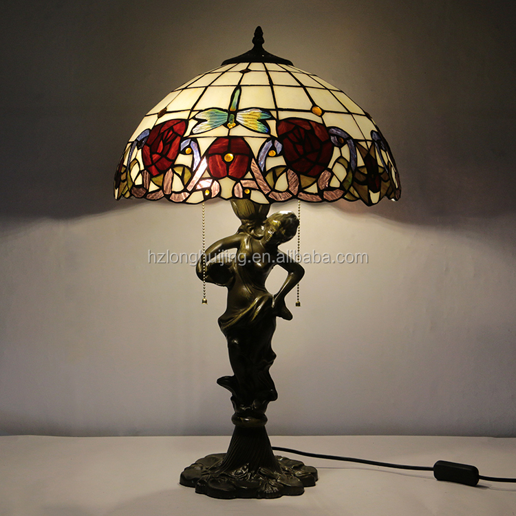 LongHuiJing 12Inch Sunflower Stained Glass Lampshade Tiffany Style Light Semi Flush Mount Ceiling Lamp With Bowl Shade
