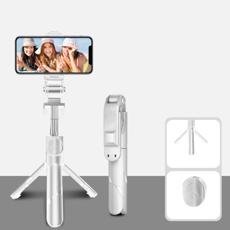 Dropshipping White XT02 360-Degree Rotating Multi-Function Retractable Mobile Phone Selfie Stick