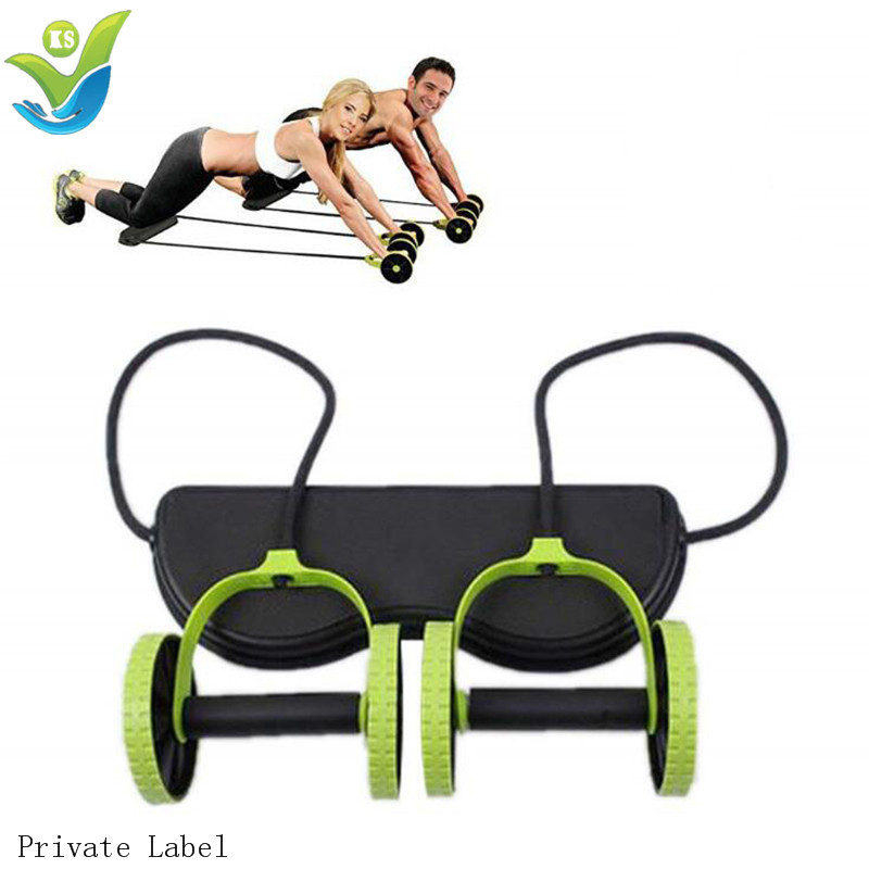 Wholesale Best Home Fitness Equipment Multi-function EVA Abdominal Wheel Roller with Resistance Tube
