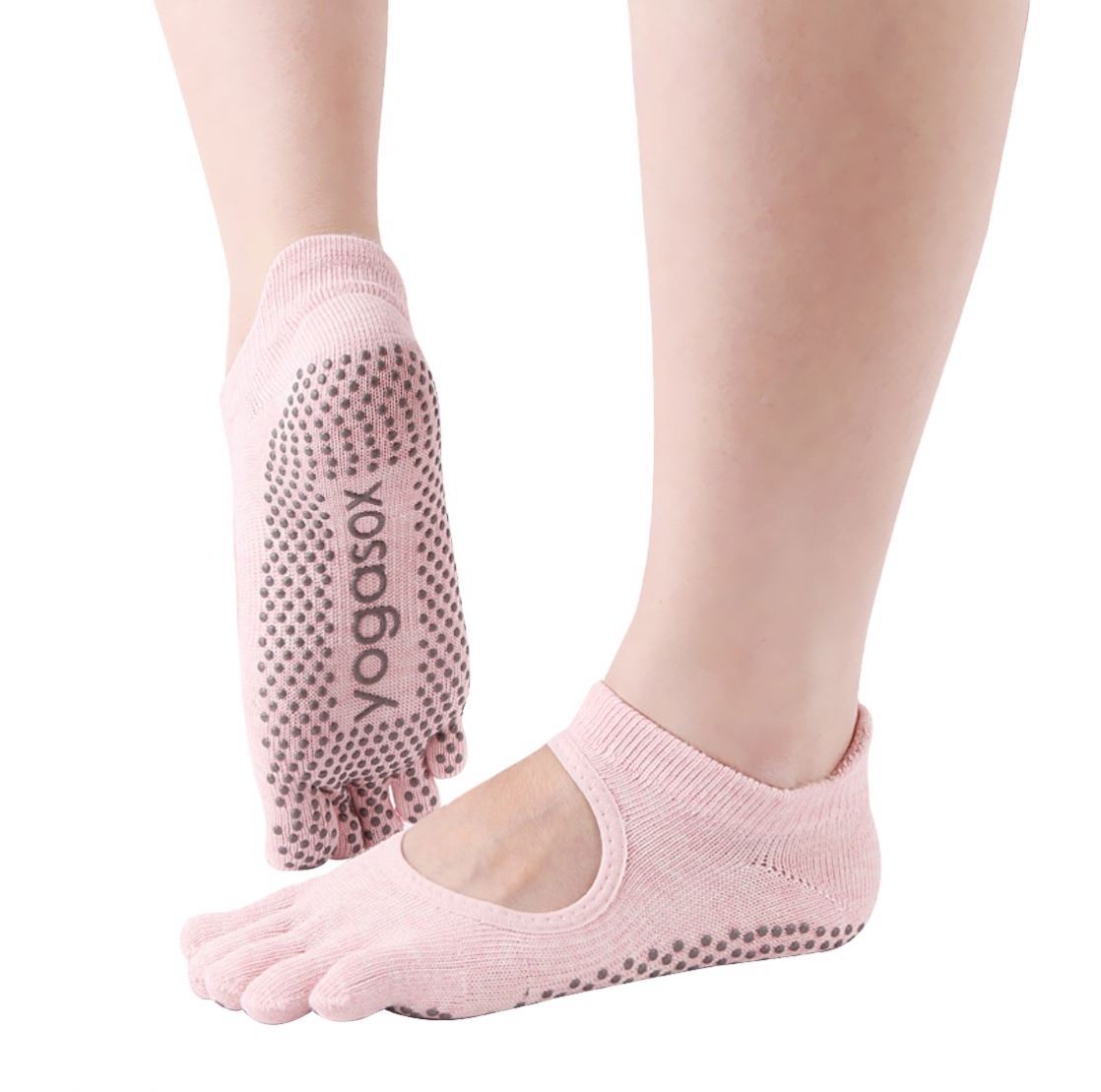 Hot Sales Multi-Color Sport Toe Five Fingers Anti Slip Cotton Yoga Socks For Women