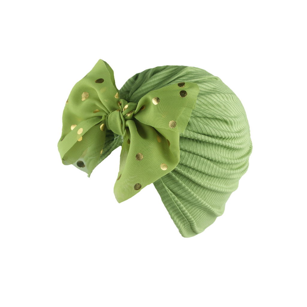 Ins hot selling beanie baby hat newborn bow hats beads turban girl infant baby beanie hat