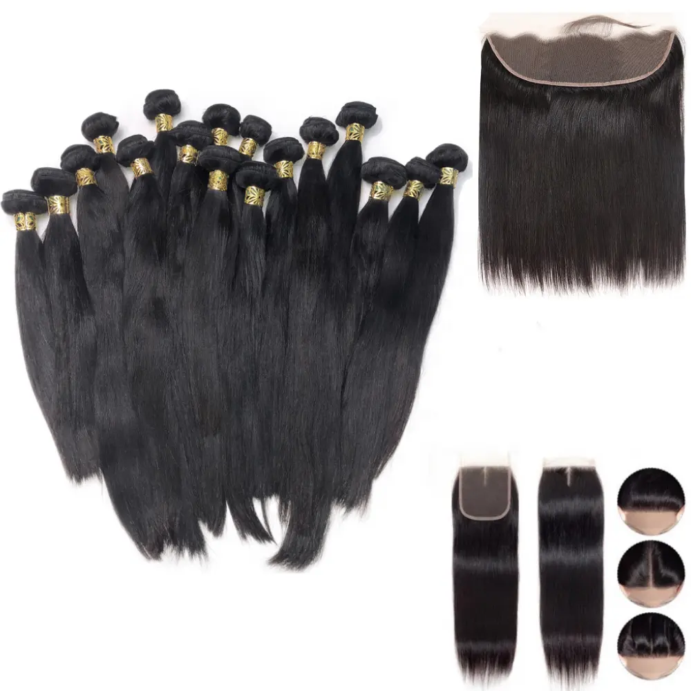 XBL wholesale virgin Brazilian human hair weave bundles with closure,unprocessed raw virgin cuticle aligned hair vendors