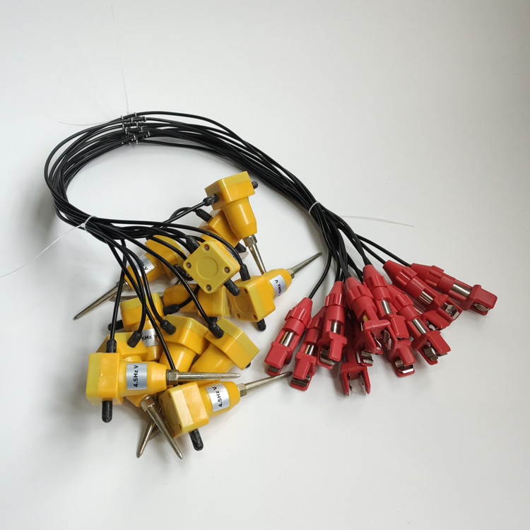 Single geophone 4.5Hz Vertical with Split Spring clips connector   seismic geophone 4.5 Hz string