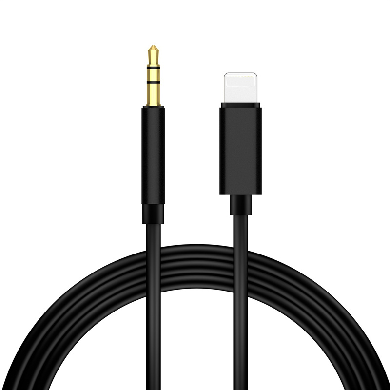 High quality Lightn-ing to 3.5mm male Audio Headphone Jack car aux audio converter adapter cable