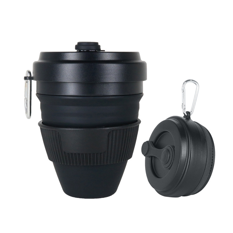 Gepai новый продукт Изготовленный На Заказ Складной 450ml термос для хранения еды кофейной чашки силикона стальная труба большого диаметра рот с защитой от протекания воды Питьевая чашка