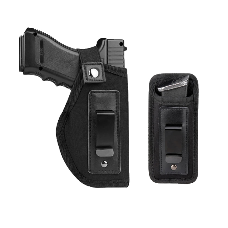 Nylon conceal IWB hand gun holster with gun magazine cover