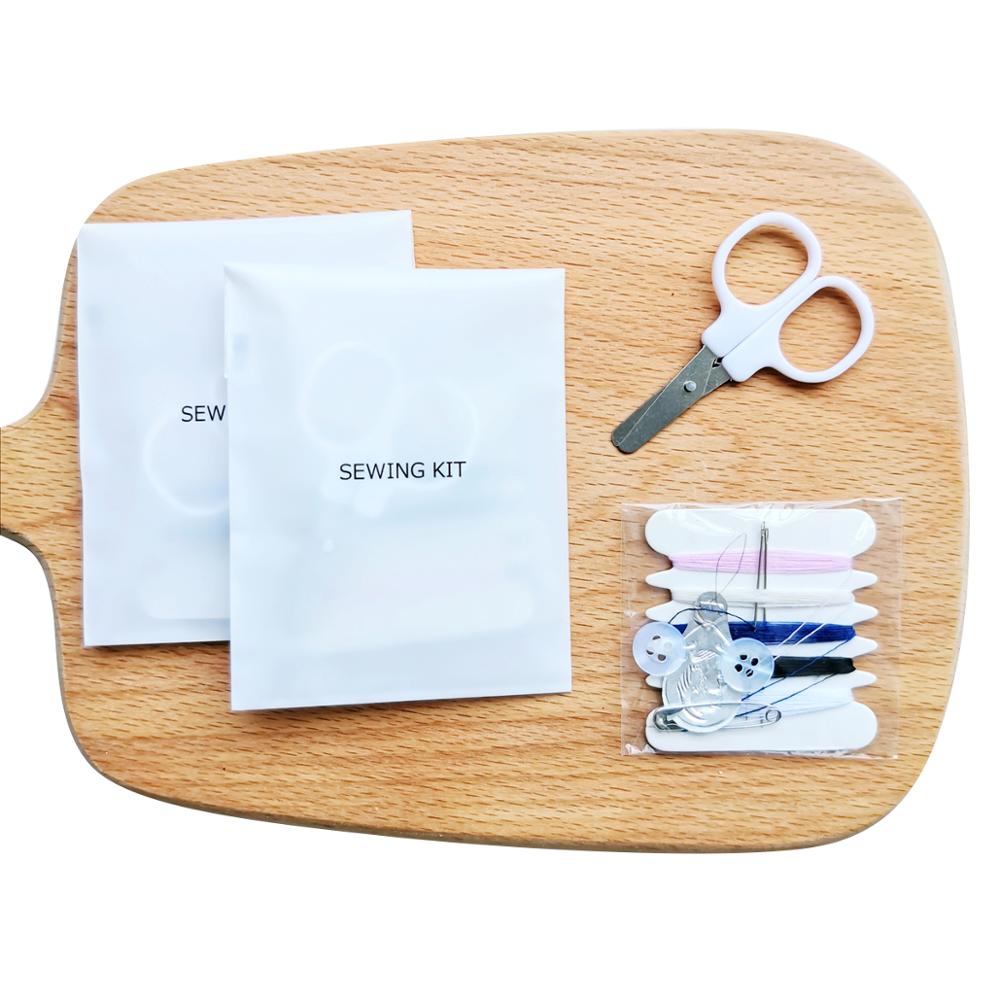 Customized disposable portable sewing thread, needle mini travel hotel sewing kit