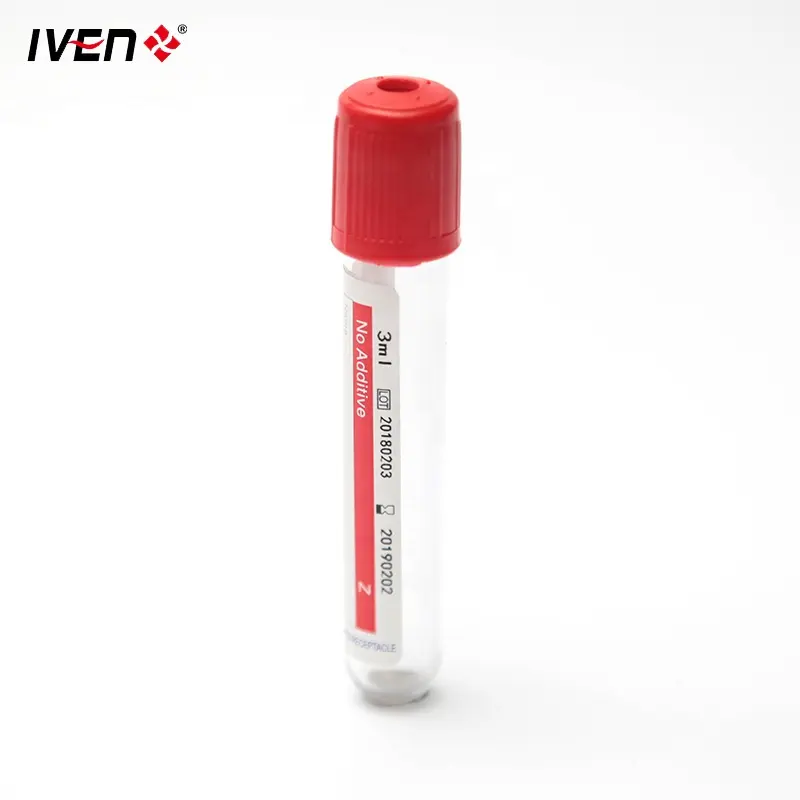 Red vacuum blood test tube
