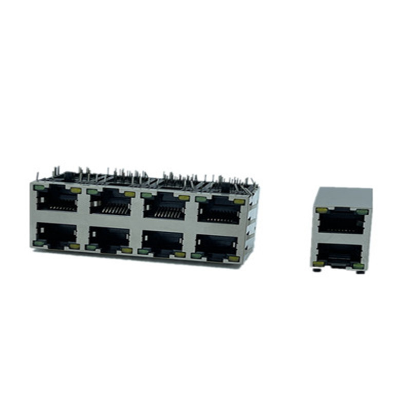 Модульный разъем RJ50 PCB, разъем с боковым входом 10P10C, прямоугольные Разъемы Ethernet