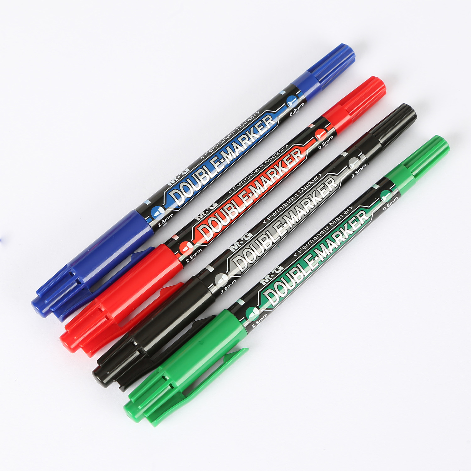 M&G Permanent Marker Double Tips with Fine Point Black/Blue/Red