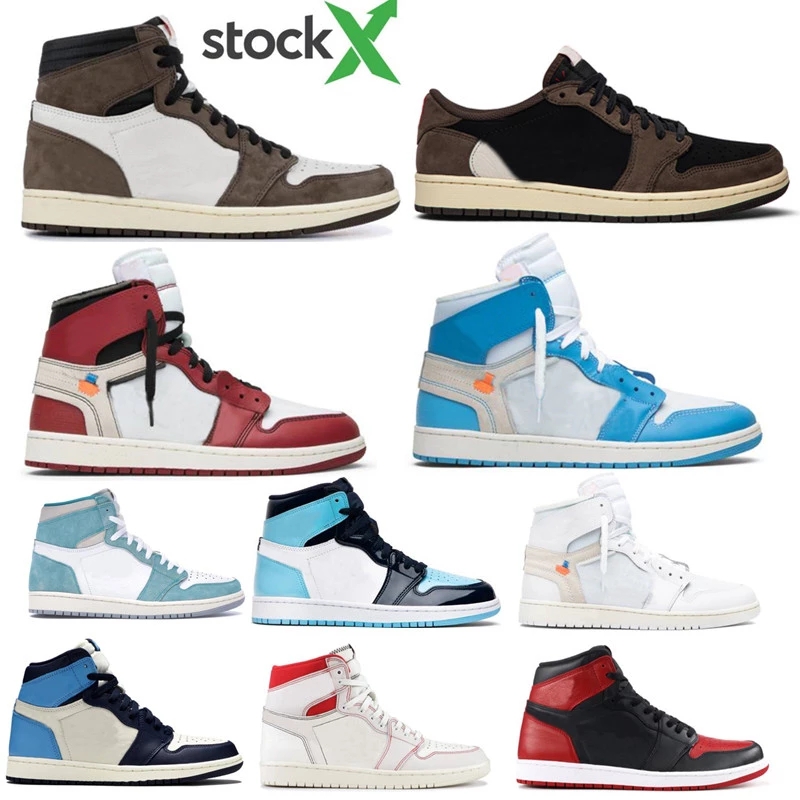 Sports Shoes Authentic AJ N1ike Air J0ordan Retro 1 Low Travis Black Toe OG 6 Rings Original Aj1 Men's Women's Basketball Shoe