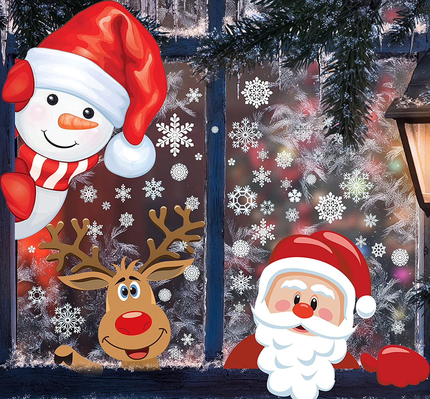 Santa Claus sticker Christmas Window Stickers for Glass Window
