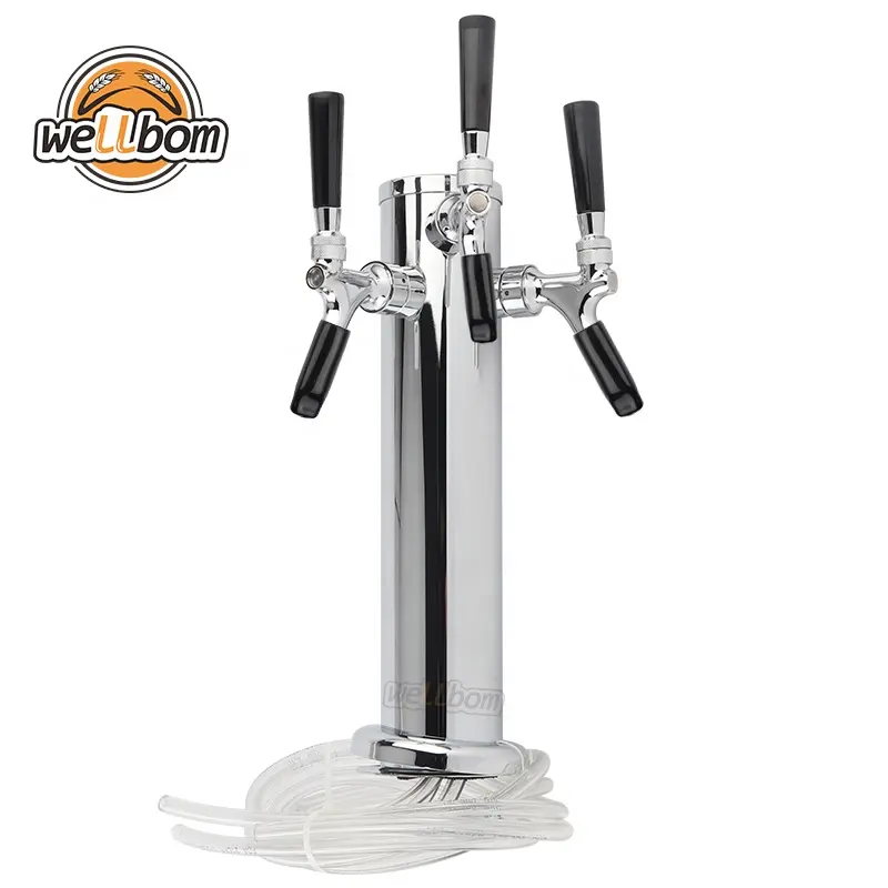 Dispenser Dispenser Stainless Steel Column Beer Tap Faucet Tower Triple Tap Drink Dispenser For Sale