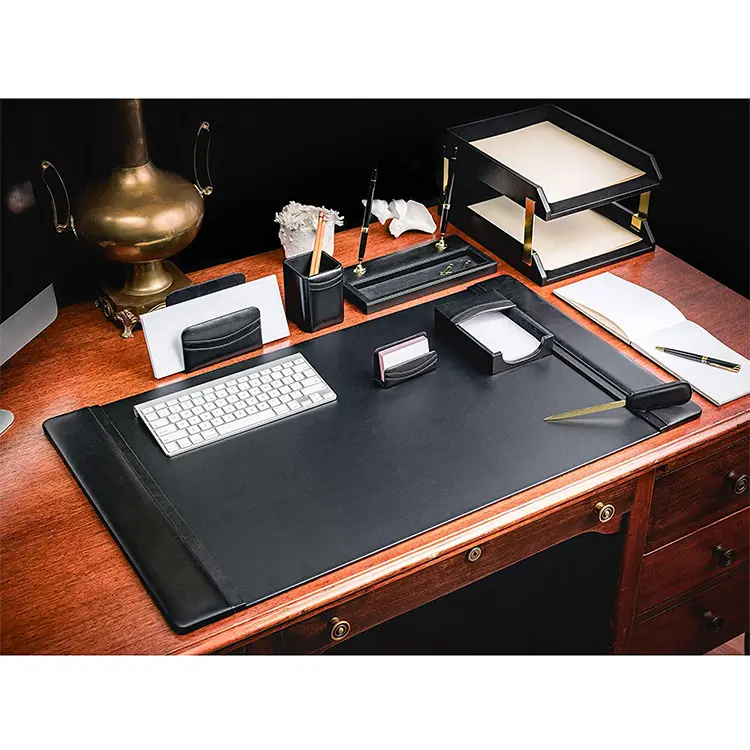 Leather Desk Office Set Desktop Stationery Organizer