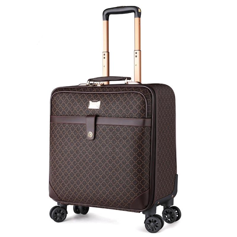 Factory Stock maleta de viaje PU Leather Carry on Luggage Waterpoof Scratch Travel Bag Case Business Suitcases Sets Lightweight