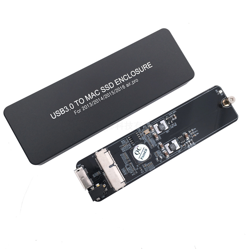 Корпус-конвертер SSD Glorymark 16 + 12 Pin USB 3,0, корпус для мобильного телефона, корпус для жесткого диска для MacBook Air Pro 2013 2014 2015, черный SSD