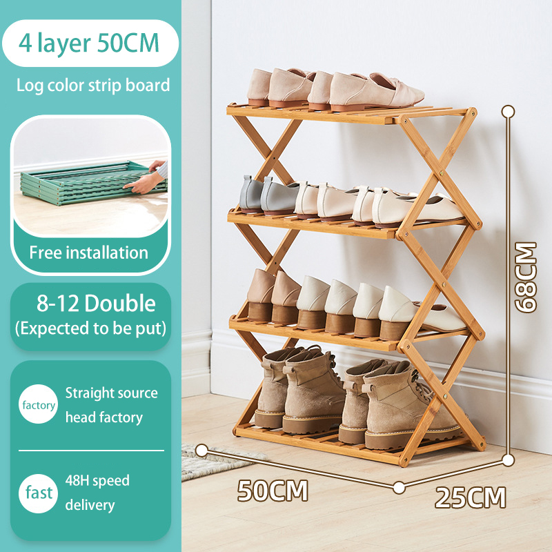 JAYA Wholesale Bamboo Foldable Shoe Rack Shoes Rack For Entryways Shoe Organizer For Livingroom